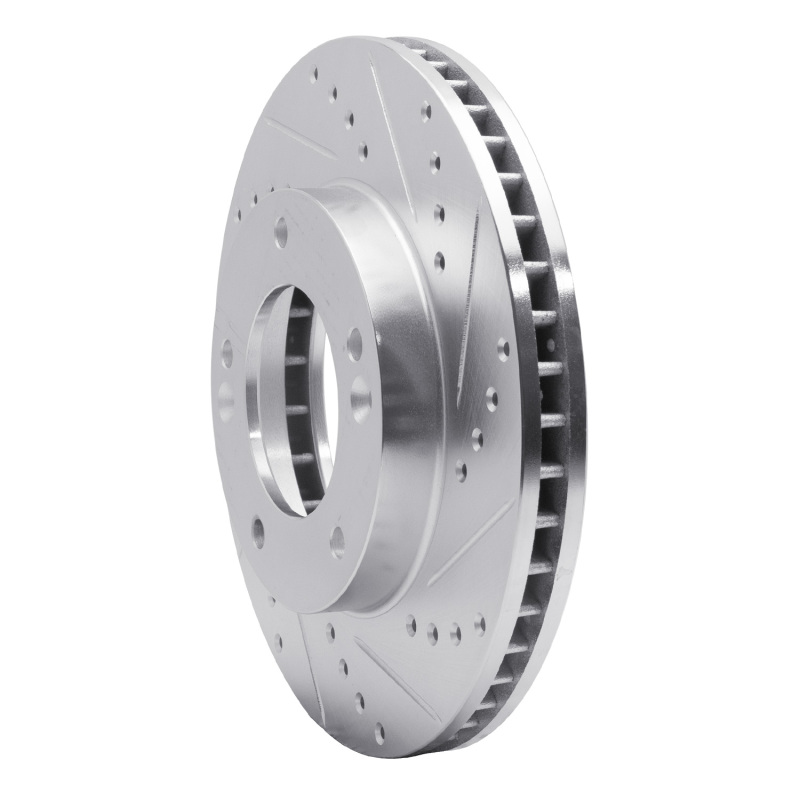 Kia Sorento Brake Rotor (1) - Front Right - R1 Concepts - Drilled & Slotted - Silver - `03-`06